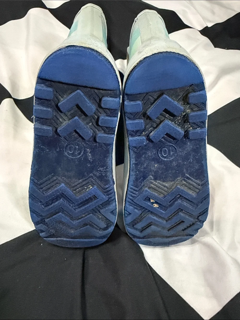 Kids Waterproof Rain Boots - Mint & Navy 2(Pair) boys size 10